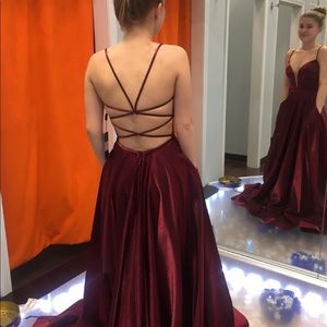 Maroon size 0 prom dress